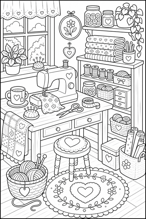 Bold & Easy Cozy Coloring Book for Adults: Printable Stress Relief Pages, Self Care, Relaxing Hygge Coloring Book