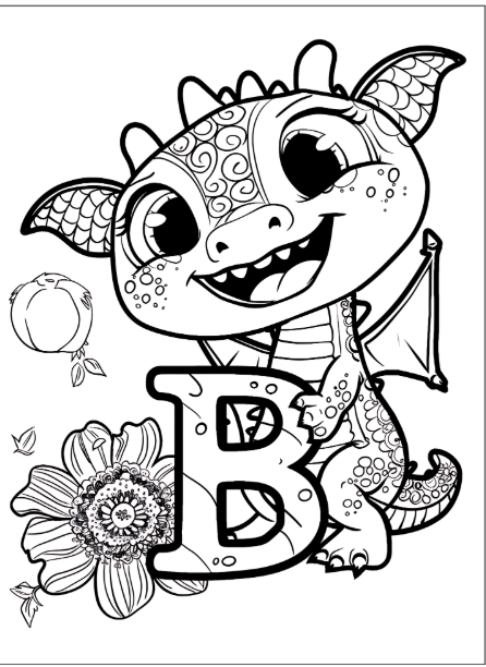 Dragon Alphabet & Numbers Coloring Pages - Educational Fun for Kids