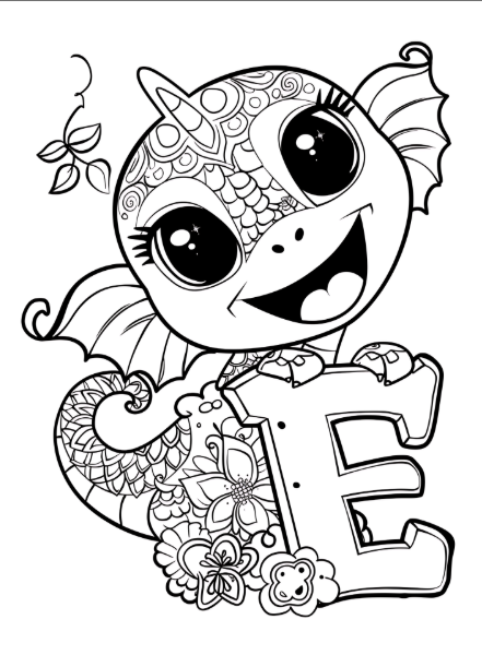 Dragon Alphabet & Numbers Coloring Pages - Educational Fun for Kids
