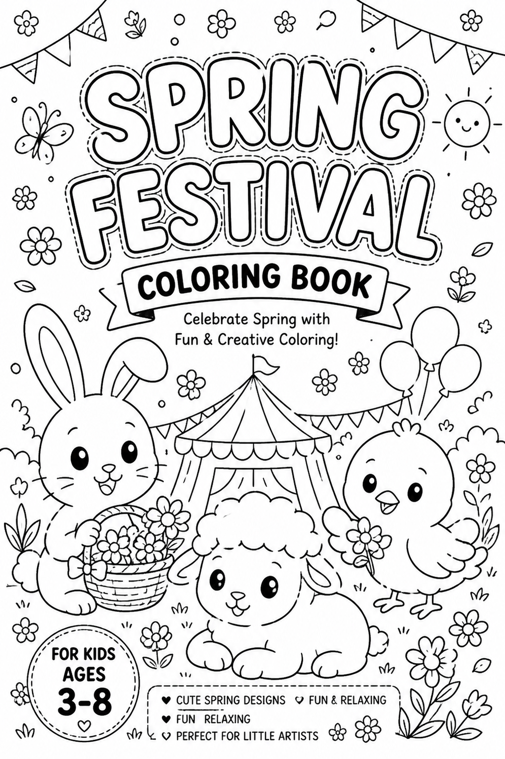 Spring Festival Coloring Book for Kids:  Fun Activity & Learning Workbook with 18 Printable Pages