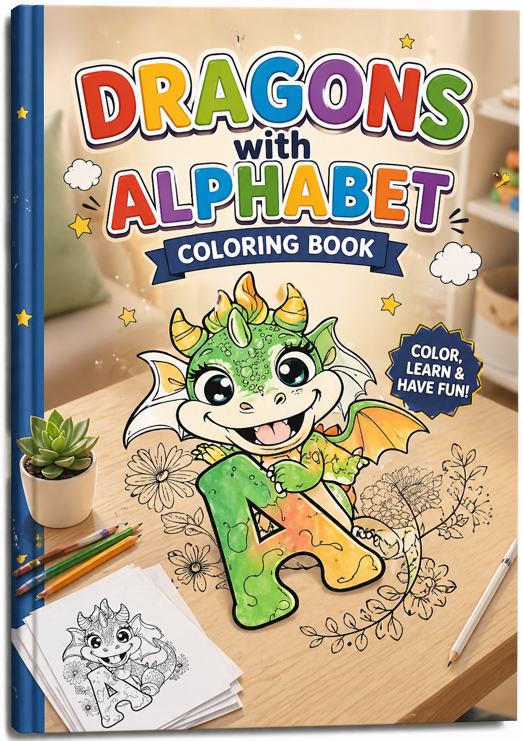 Dragon Alphabet & Numbers Coloring Pages - Educational Fun for Kids