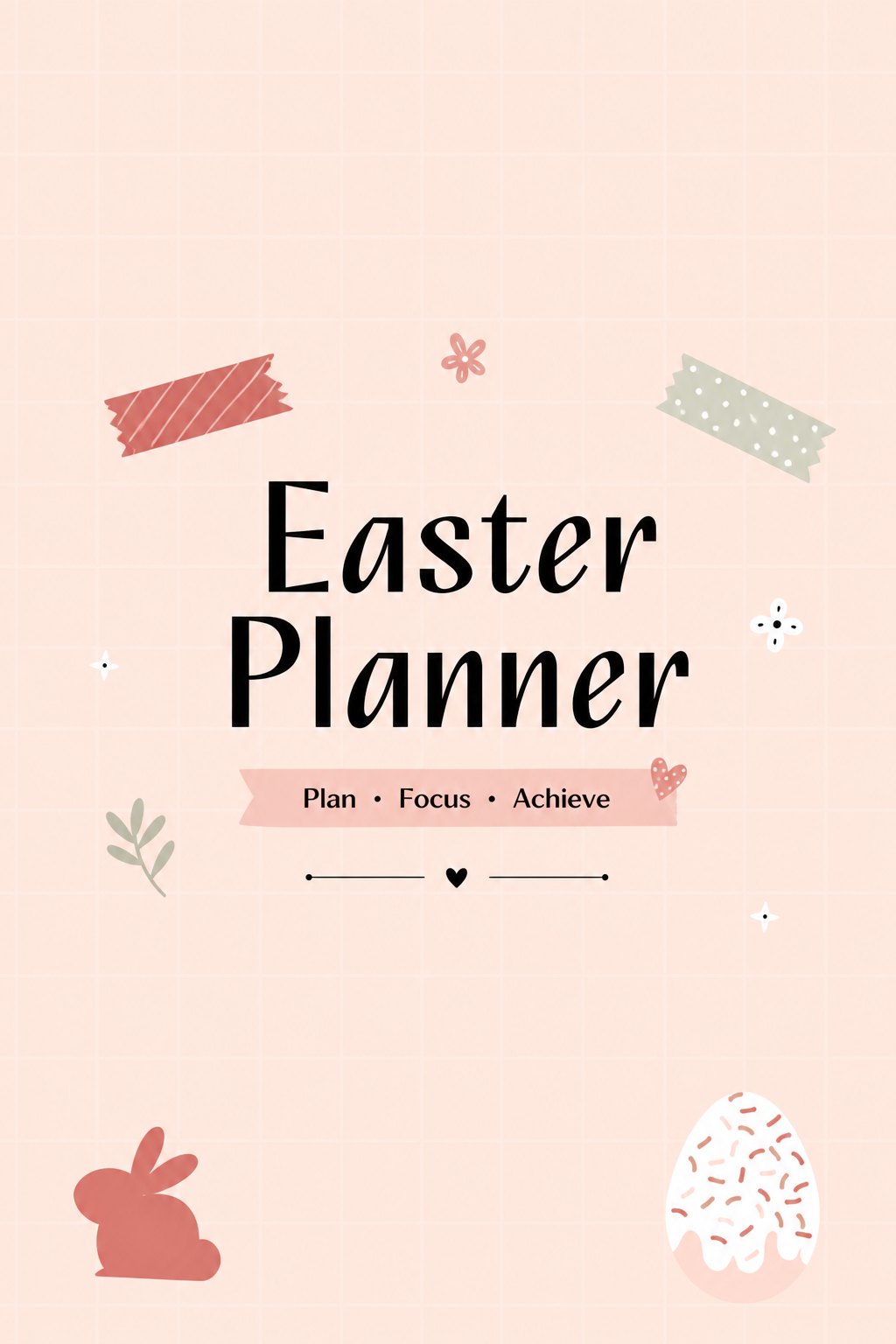 Pastel Easter Planner Notebook Daily Notes, Goals & Productivity Tracker