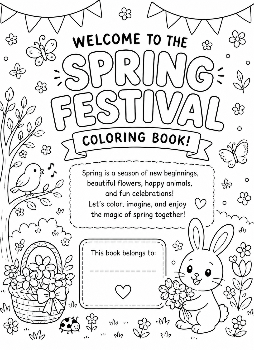 Spring Festival Coloring Book for Kids:  Fun Activity & Learning Workbook with 18 Printable Pages