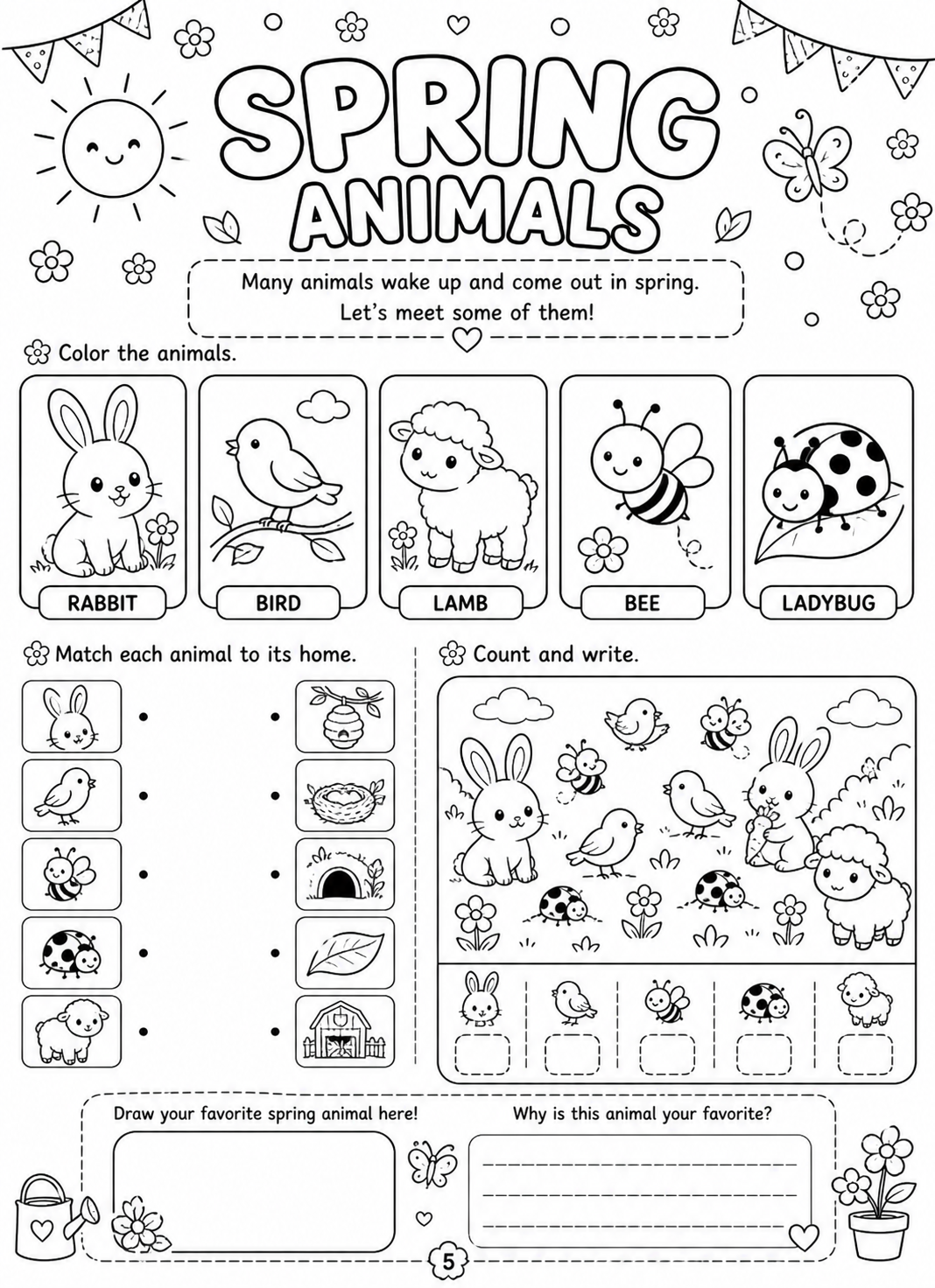 Spring Festival Coloring Book for Kids:  Fun Activity & Learning Workbook with 18 Printable Pages