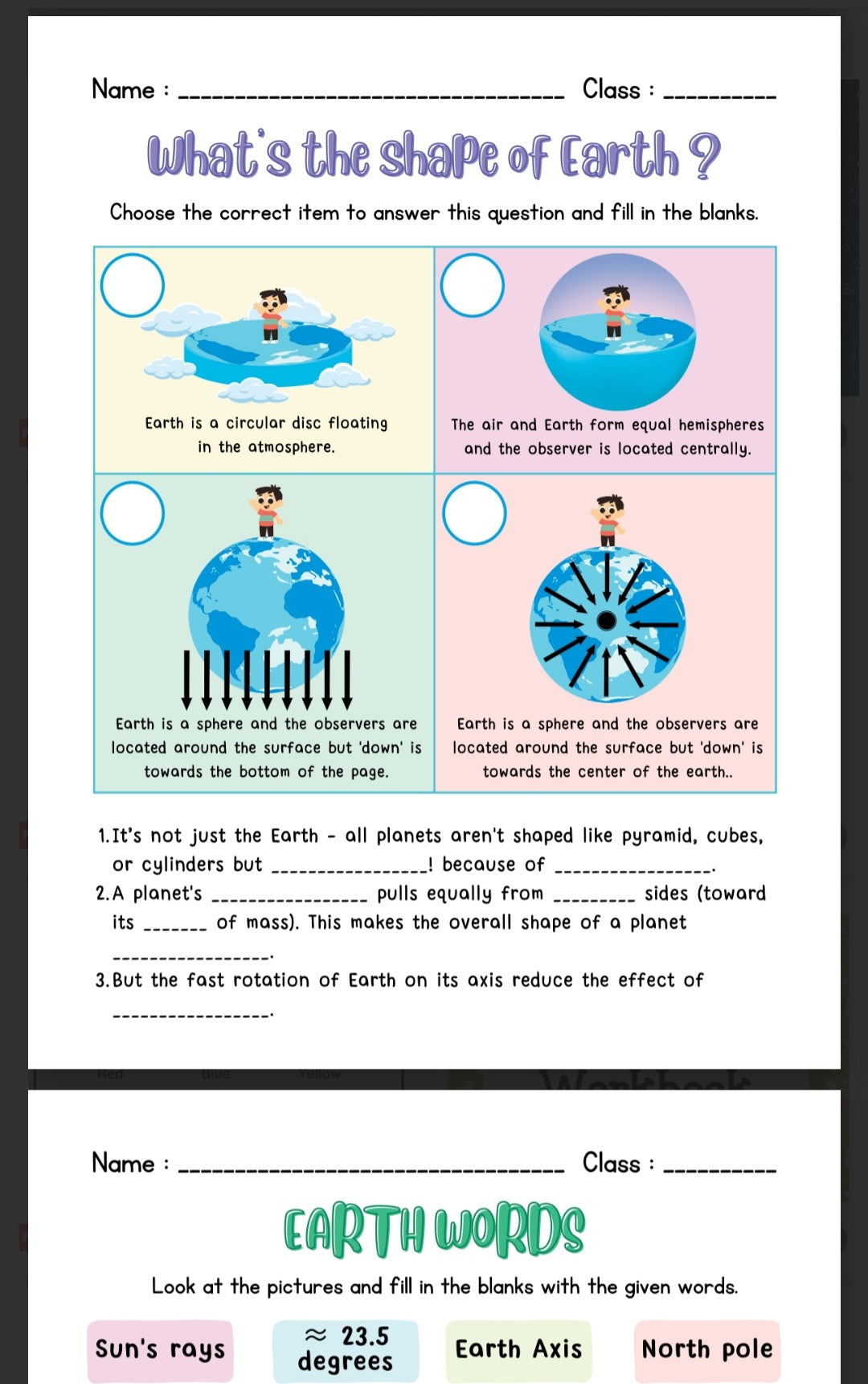 All About Planet Earth for Kids - Printable Educational Book & Science Activity Guide