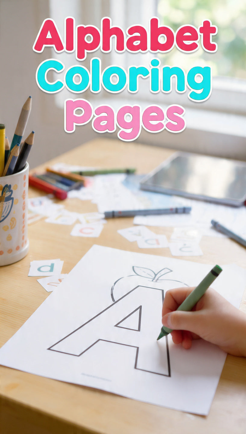 Printable Alphabet Coloring Pages for Toddlers A-Z Letter Recognition Activity PDF